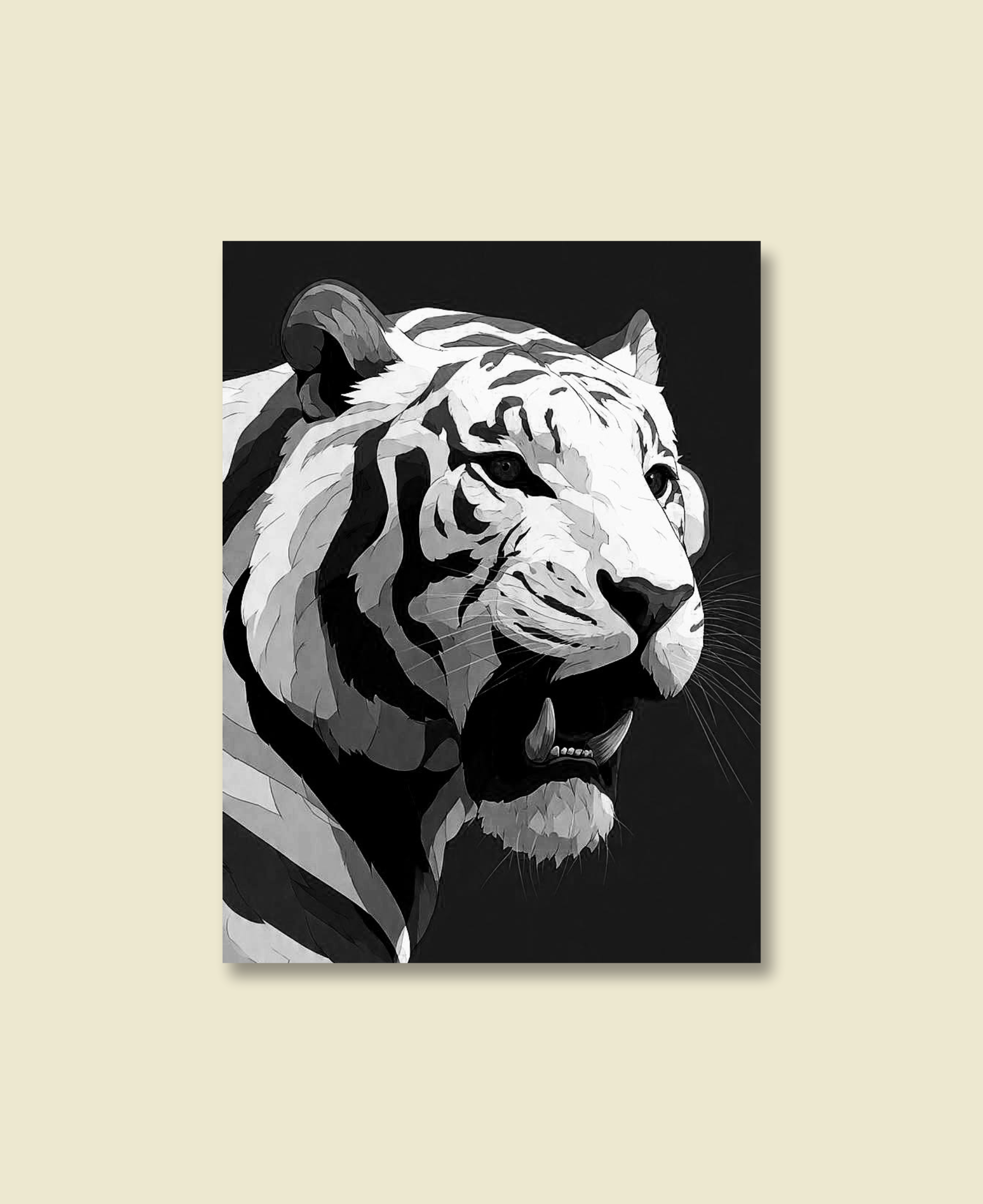 Roaring White Tiger