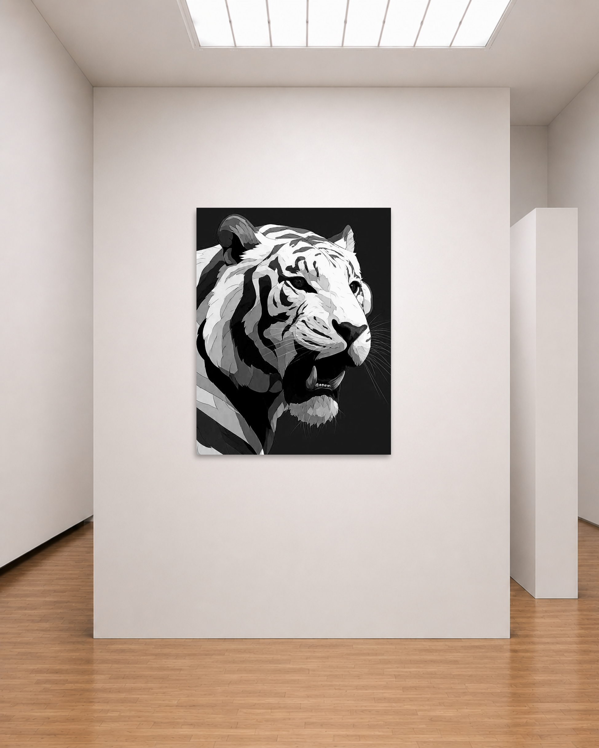 Roaring White Tiger