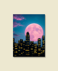 Blush Moon Over the City