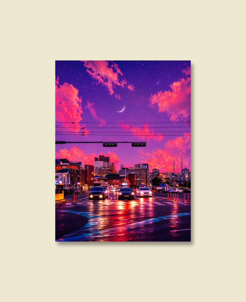 Rain-Slicked Crossing